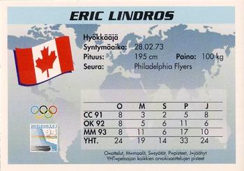 1994 Semic Jääkiekkokortit Keräilysarja (Finnish) #88 Eric Lindros Back