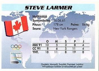 1994 Semic Jääkiekkokortit Keräilysarja (Finnish) #90 Steve Larmer Back