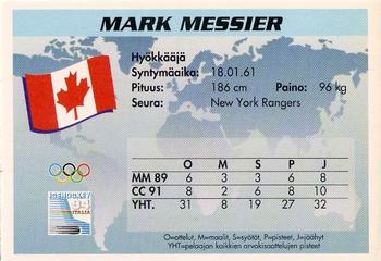 1994 Semic Jääkiekkokortit Keräilysarja (Finnish) #94 Mark Messier Back