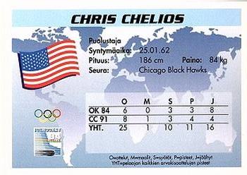 1994 Semic Jääkiekkokortit Keräilysarja (Finnish) #111 Chris Chelios Back
