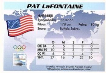 1994 Semic Jääkiekkokortit Keräilysarja (Finnish) #120 Pat LaFontaine Back