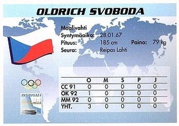 1994 Semic Jääkiekkokortit Keräilysarja (Finnish) #164 Oldrich Svoboda Back