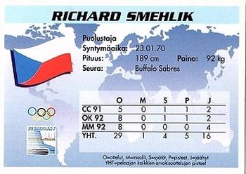 1994 Semic Jääkiekkokortit Keräilysarja (Finnish) #168 Richard Smehlik Back