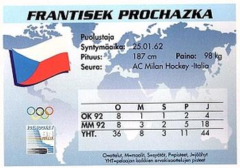 1994 Semic Jääkiekkokortit Keräilysarja (Finnish) #172 Frantisek Prochazka Back