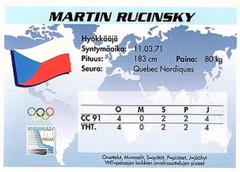 1994 Semic Jääkiekkokortit Keräilysarja (Finnish) #177 Martin Rucinsky Back