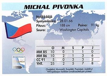 1994 Semic Jääkiekkokortit Keräilysarja (Finnish) #178 Michal Pivonka Back