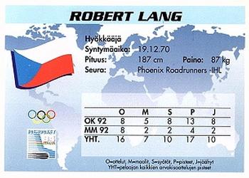 1994 Semic Jääkiekkokortit Keräilysarja (Finnish) #186 Robert Lang Back