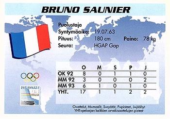 1994 Semic Jääkiekkokortit Keräilysarja (Finnish) #216 Bruno Saunier Back