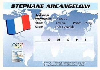 1994 Semic Jääkiekkokortit Keräilysarja (Finnish) #222 Stephane Arcangeloni Back