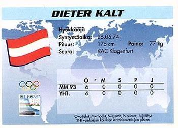 1994 Semic Jääkiekkokortit Keräilysarja (Finnish) #241 Dieter Kalt Back