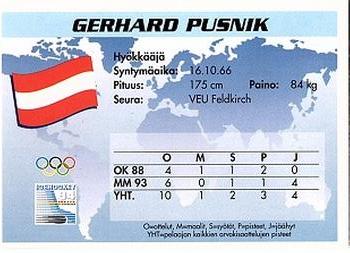 1994 Semic Jääkiekkokortit Keräilysarja (Finnish) #242 Gerhard Pusnik Back