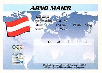 1994 Semic Jääkiekkokortit Keräilysarja (Finnish) #245 Arno Maier Back