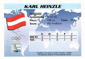 1994 Semic Jääkiekkokortit Keräilysarja (Finnish) #248 Karl Heinzle Back