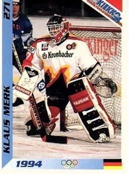 1994 Semic Jääkiekkokortit Keräilysarja (Finnish) #271 Klaus Merk Front