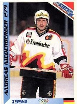 1994 Semic Jääkiekkokortit Keräilysarja (Finnish) #279 Andreas Niederberger Front