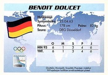 1994 Semic Jääkiekkokortit Keräilysarja (Finnish) #281 Benoit Doucet Back