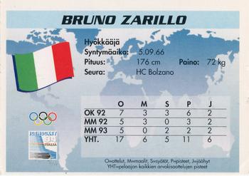 1994 Semic Jääkiekkokortit Keräilysarja (Finnish) #308 Bruno Zarrillo Back