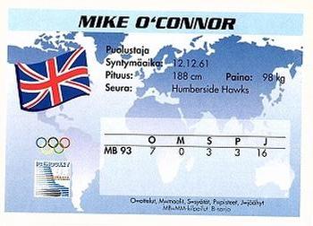 1994 Semic Jääkiekkokortit Keräilysarja (Finnish) #315 Mike O'Connor Back