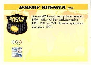 1994 Semic Jääkiekkokortit Keräilysarja (Finnish) #352 Jeremy Roenick Back