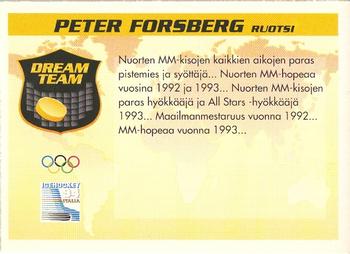 1994 Semic Jääkiekkokortit Keräilysarja (Finnish) #355 Peter Forsberg Back