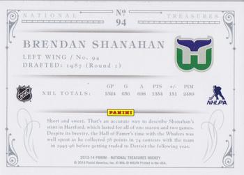 2013-14 Panini National Treasures #94 Brendan Shanahan Back