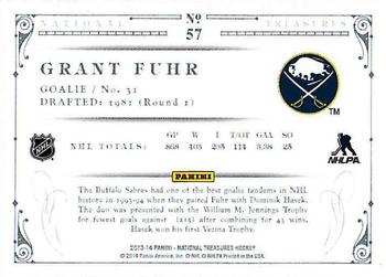 2013-14 Panini National Treasures #57 Grant Fuhr Back