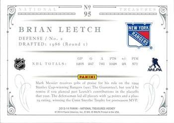 2013-14 Panini National Treasures #95 Brian Leetch Back