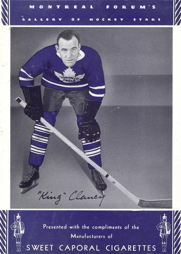 1934-35 Sweet Caporal #NNO King Clancy Front