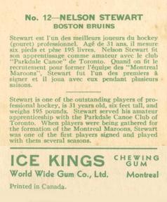 1933-34 World Wide Gum Ice Kings (V357) #12 Nelson Stewart Back