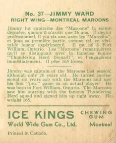 1933-34 World Wide Gum Ice Kings (V357) #37 Jimmy Ward Back