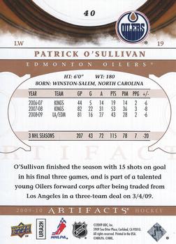 2009-10 Upper Deck Artifacts #40 Patrick O'Sullivan Back