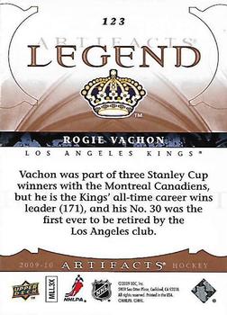 2009-10 Upper Deck Artifacts #123 Rogie Vachon Back
