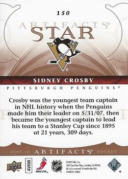 2009-10 Upper Deck Artifacts #150 Sidney Crosby Back