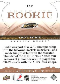 2009-10 Upper Deck Artifacts #157 Troy Bodie Back
