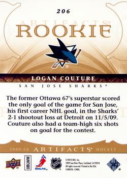 2009-10 Upper Deck Artifacts #206 Logan Couture Back