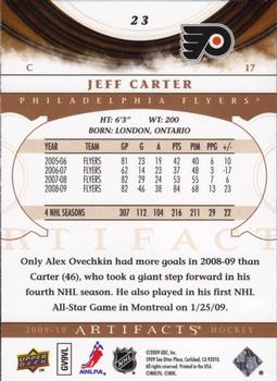 2009-10 Upper Deck Artifacts #23 Jeff Carter Back