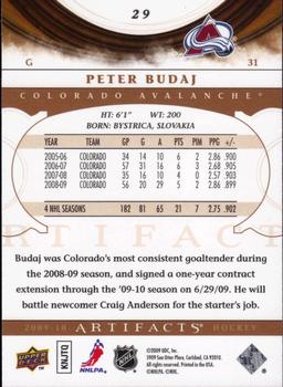 2009-10 Upper Deck Artifacts #29 Peter Budaj Back