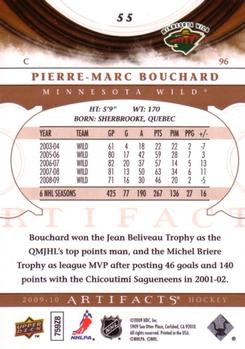2009-10 Upper Deck Artifacts #55 Pierre-Marc Bouchard Back