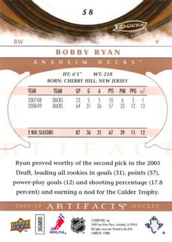 2009-10 Upper Deck Artifacts #58 Bobby Ryan Back