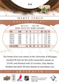 2009-10 Upper Deck Artifacts #66 Marty Turco Back
