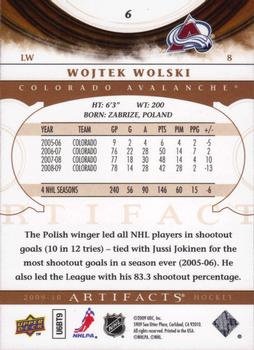 2009-10 Upper Deck Artifacts #6 Wojtek Wolski Back