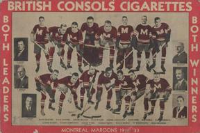 1933-34 British Consols (V129) #NNO Montreal Maroons 1932-33 Front