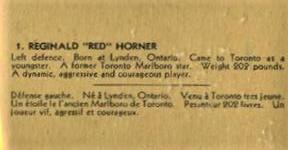 1933-34 British Consols (V129) #1 Red Horner Back