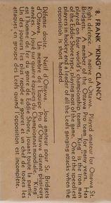 1933-34 British Consols (V129) #8 King Clancy Back