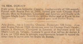 1933-34 British Consols (V129) #14 Ken Doraty Back
