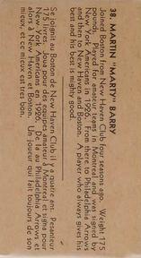 1933-34 British Consols (V129) #38 Marty Barry Back