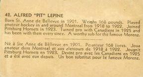 1933-34 British Consols (V129) #42 Pit Lepine Back