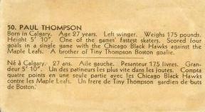 1933-34 British Consols (V129) #50 Paul Thompson Back