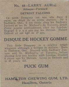 1933-34 Hamilton Gum (V288) #44 Larry Aurie Back