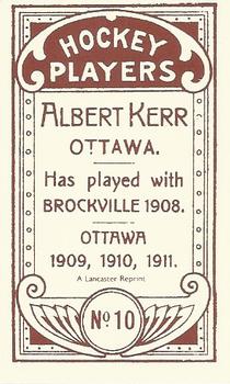 1991 Reprint 1911 C-55 #10 Albert Kerr Back